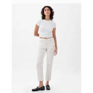 GAP Cheeky Straight High Rise Jeans White Denim Women’s 00P / 24 Petite